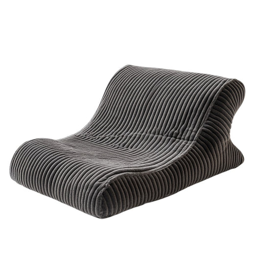 Varyx Pet Stairs for Small Dogs & Cats - High Density Foam Ramp with Non-Slip Corduroy Cover - Orthopedic Support for Senior Pets - 3-Step Wave Design - Grey