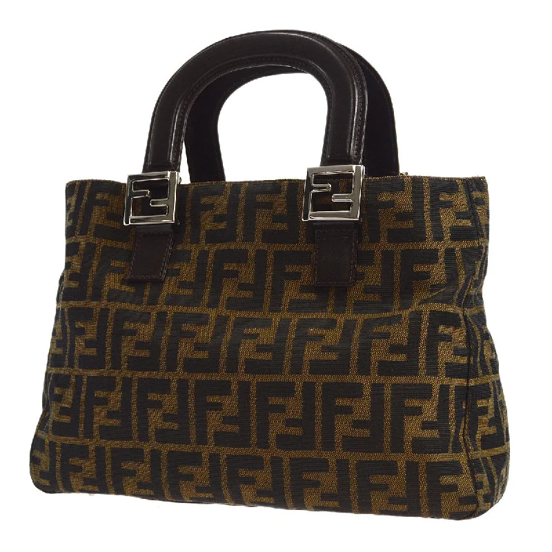 FENDI Zucca Tote Handbag Brown 96410