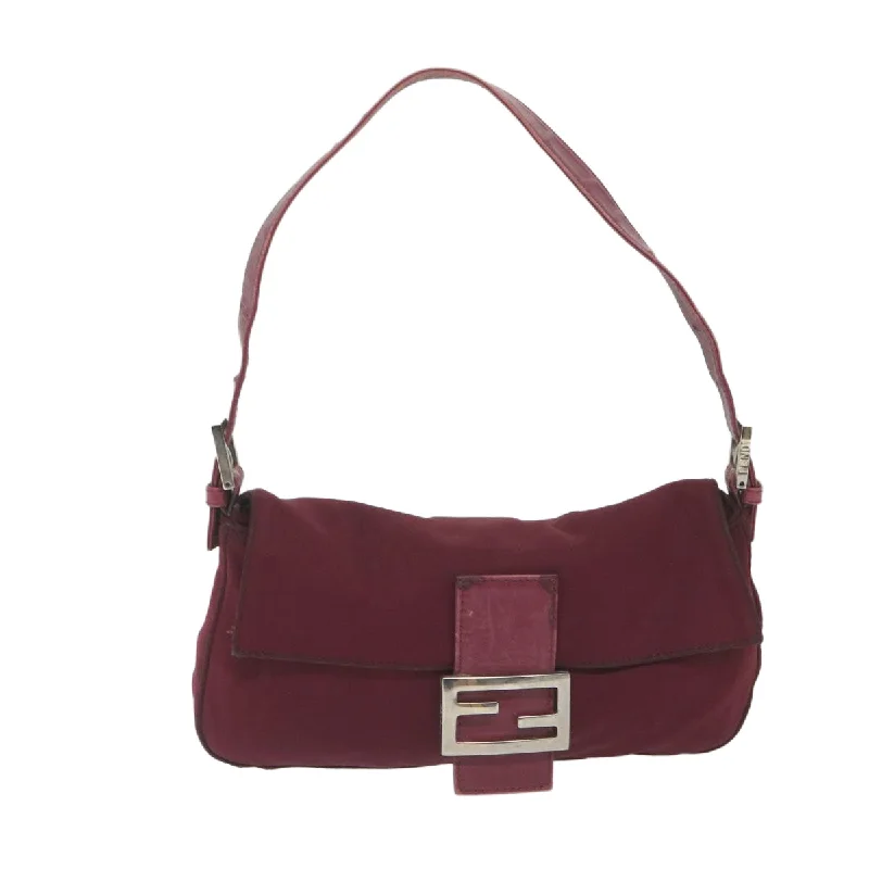 FENDI Mamma Baguette Shoulder Bag Nylon Bordeaux 2308 26424 018  59458