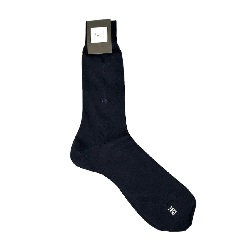 DIOR BLACK SOCKS W/ NAVY LOGO