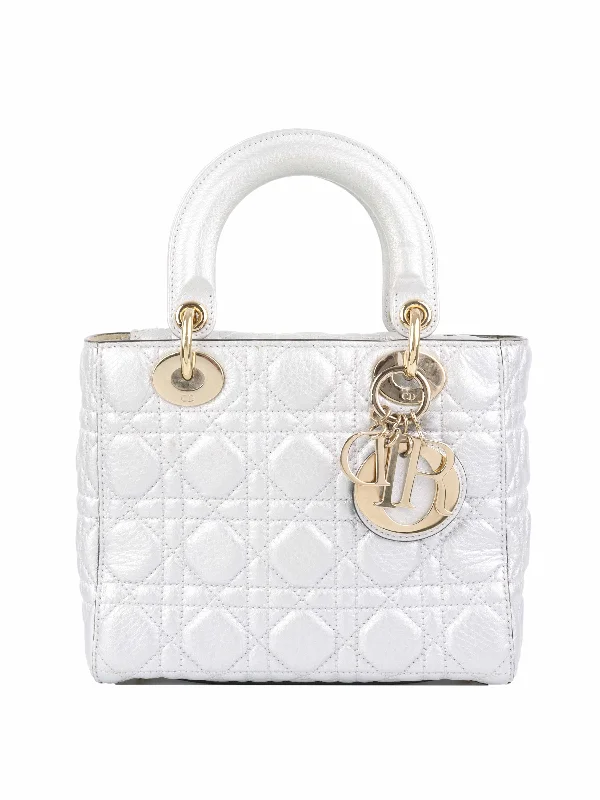 Dior Small Silver Calfskin Lady Dior.