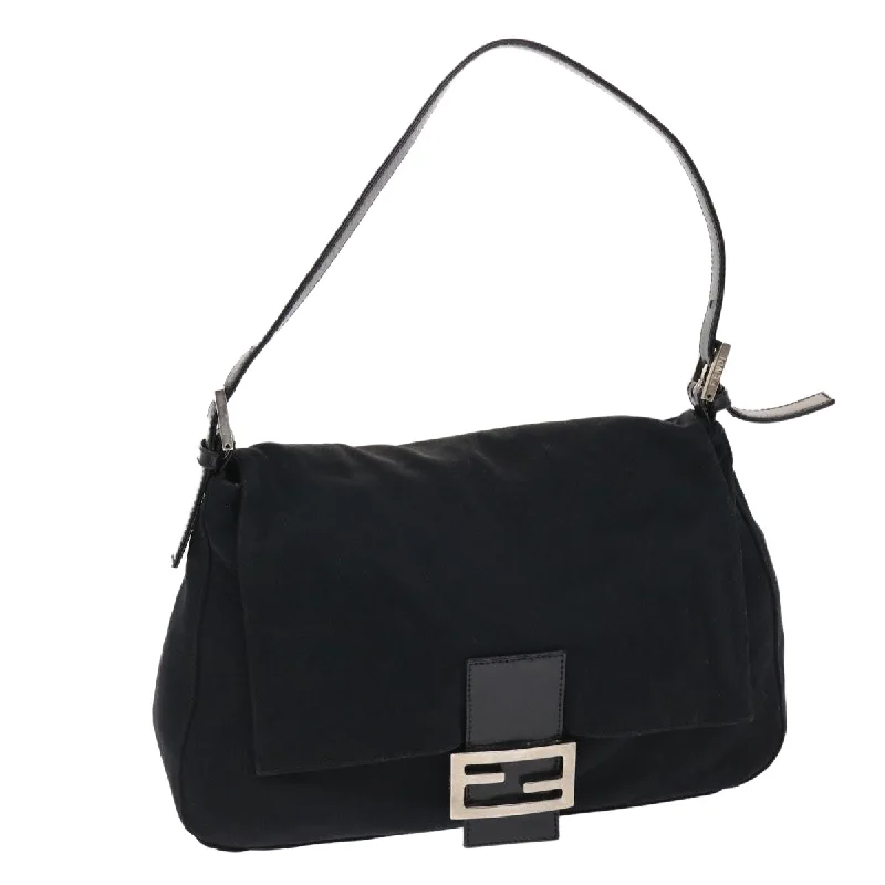 FENDI Mamma Baguette Shoulder Bag Nylon Black  ep1270