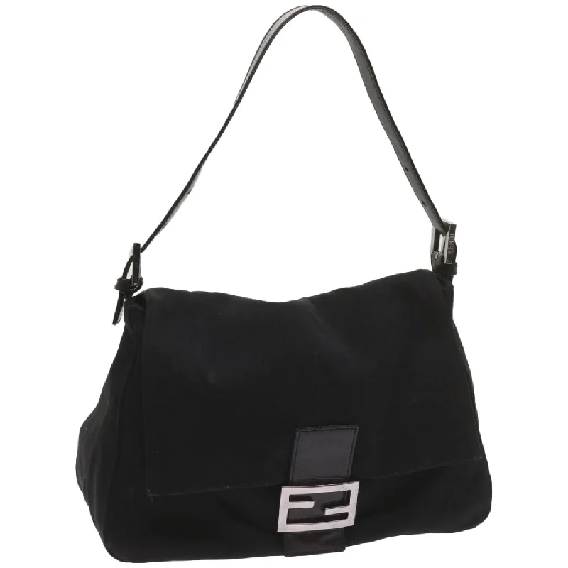 FENDI Mamma Baguette Shoulder Bag Nylon Black 2321 26325 079  ep3515