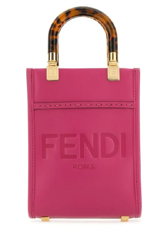 Fendi Women Fuchsia Leather Mini Sunshine Handbag