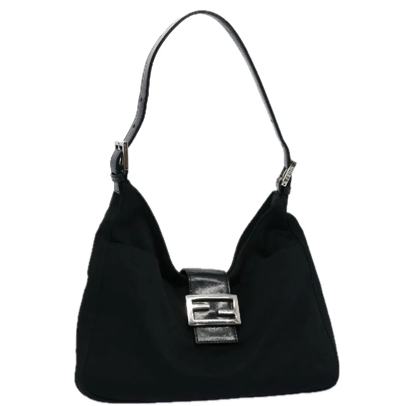 FENDI Mamma Baguette Shoulder Bag Nylon Black 2321 26569 018  ep2547