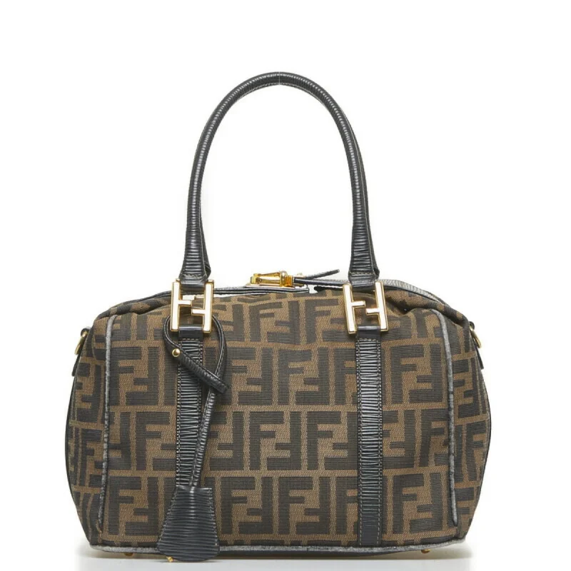 FENDI Zucca handbag shoulder bag brown canvas leather ladies