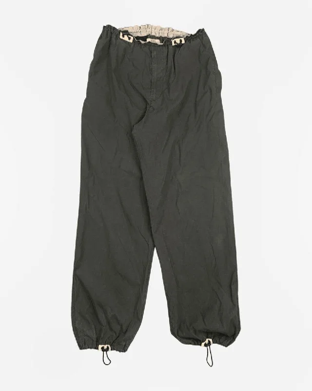 (30-36) Armani 1990s Washed Forest Green Overpants with Adjustable Waist + Hems