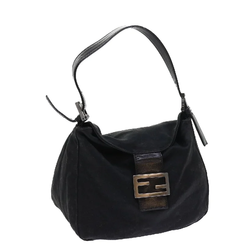 FENDI Mamma Baguette Shoulder Bag Nylon Black  ep1775