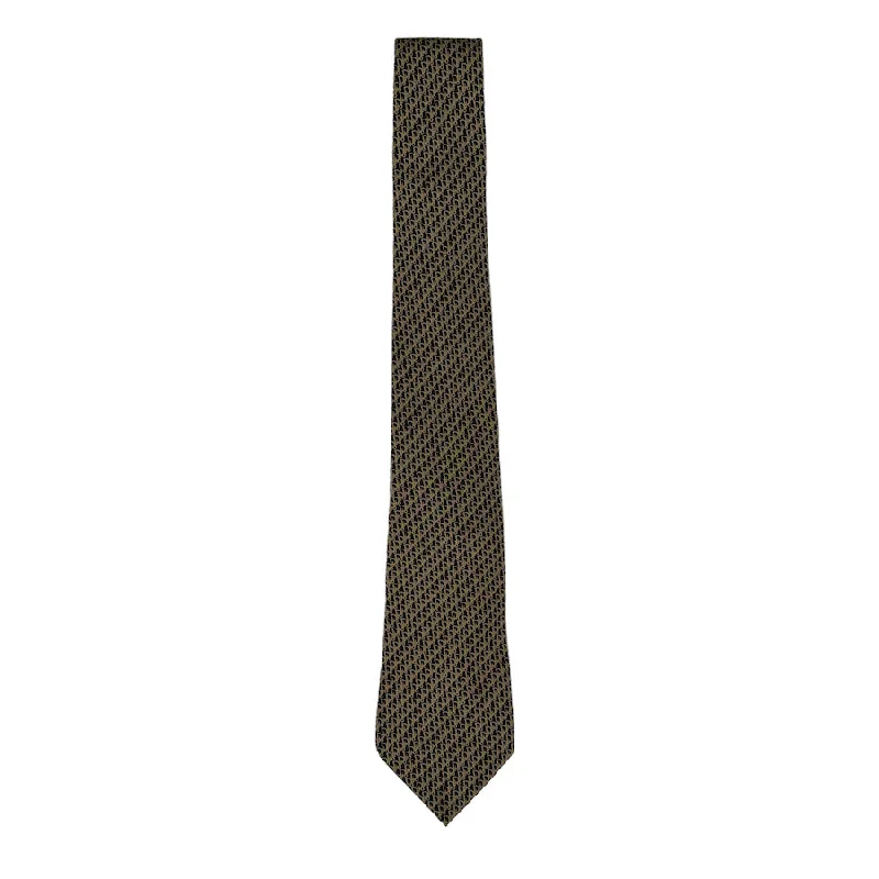 DIOR OBLIQUE MONOGRAM TIE - BROWN