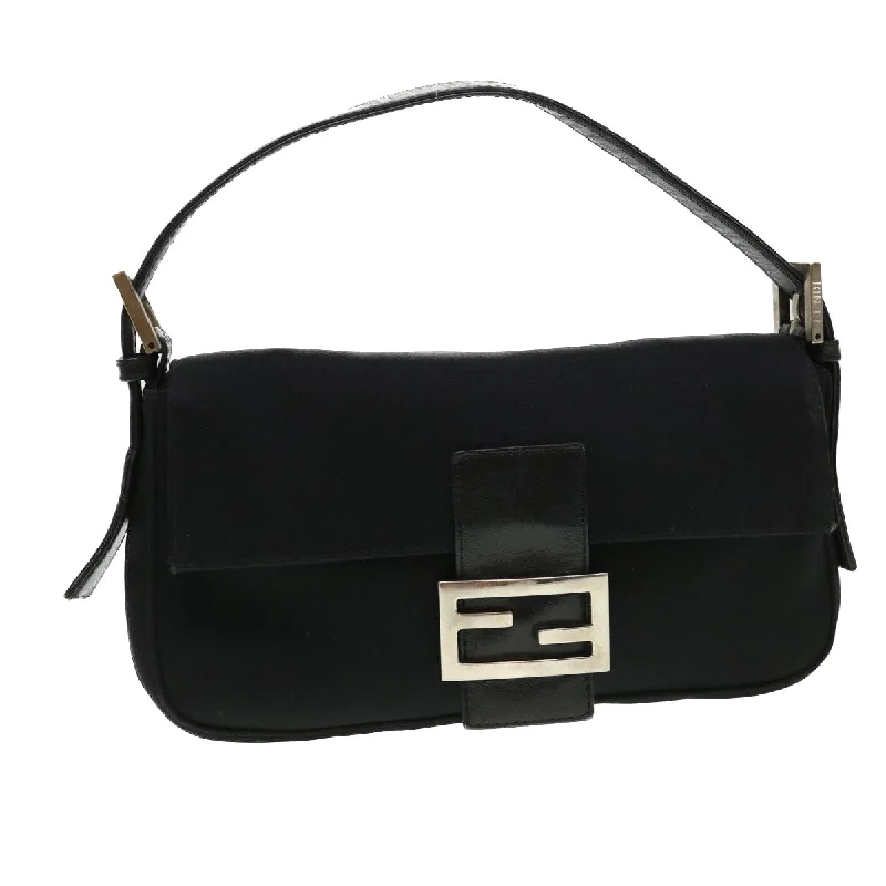 FENDI Mamma Baguette Shoulder Bag Nylon Black 2321.26424.099  yk6286