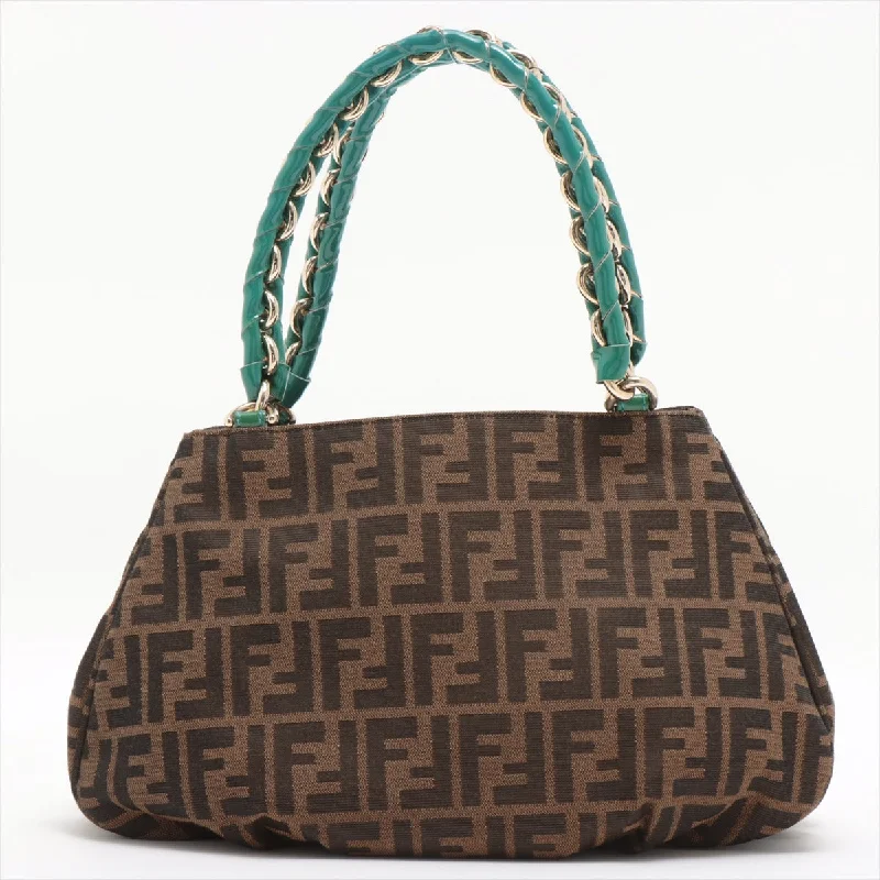 Fendi Zucca Canvas Handbag Brown and Green