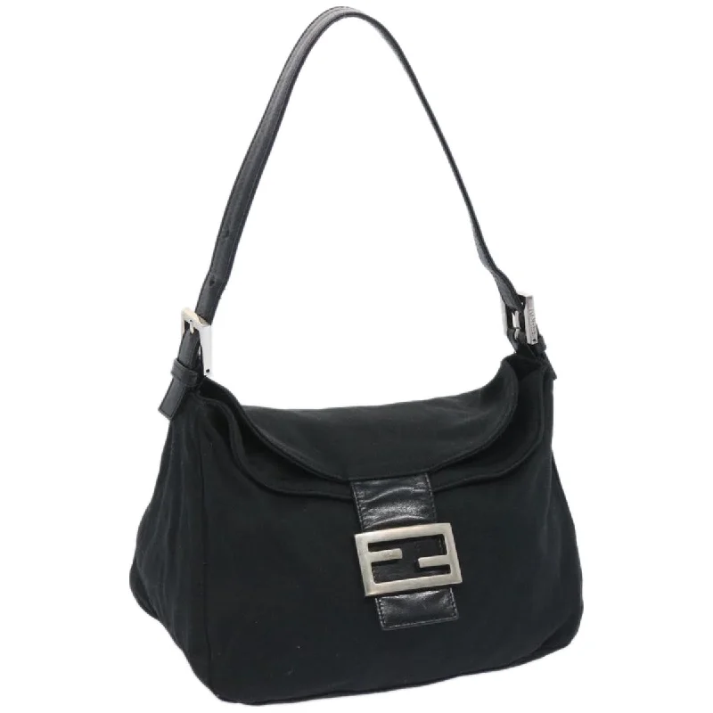 FENDI Mamma Baguette Shoulder Bag Nylon Black  ep3241