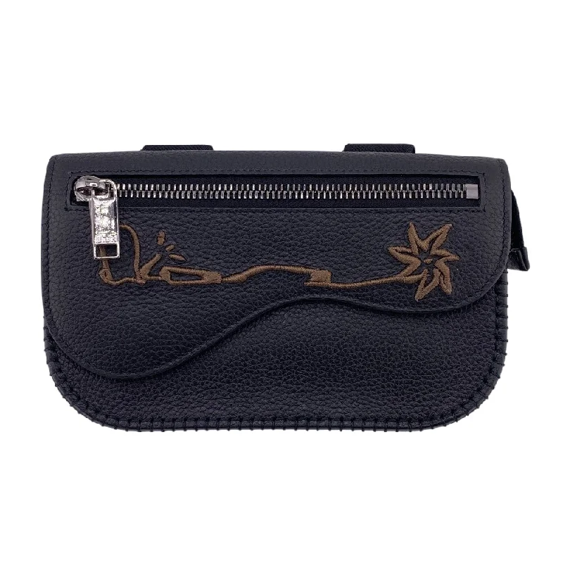 Christian Dior Pouch leather black Grained calfskin