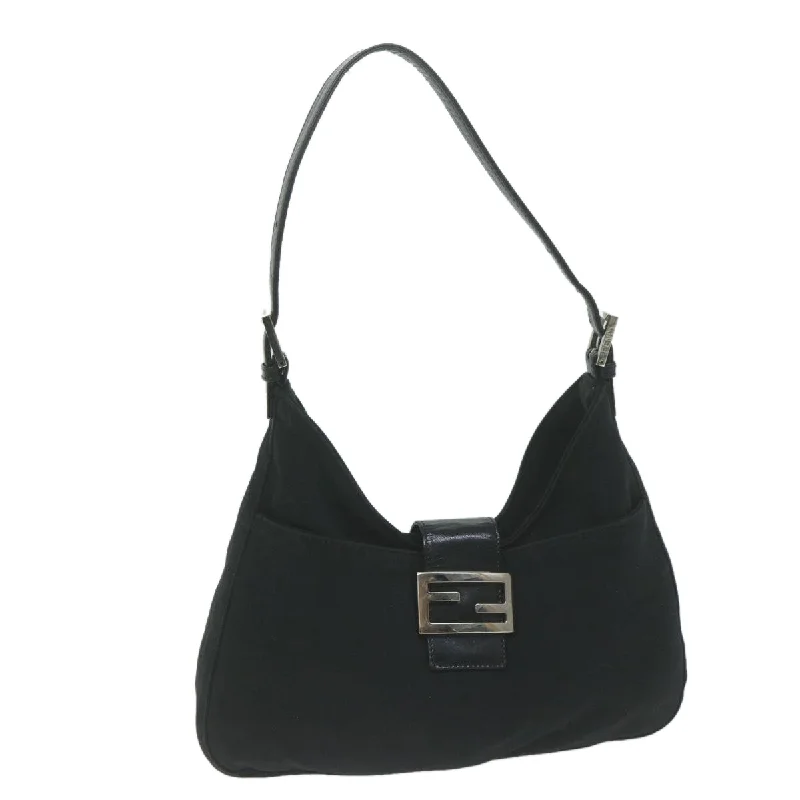 FENDI Mamma Baguette Shoulder Bag Nylon Black  ep3008