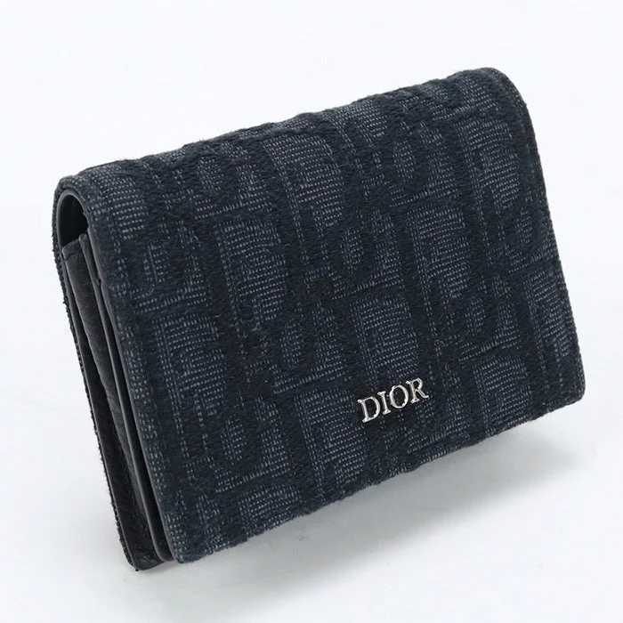 Christian Dior 2ESCH136YSE H03E Business card holder Oblique jacquard mens