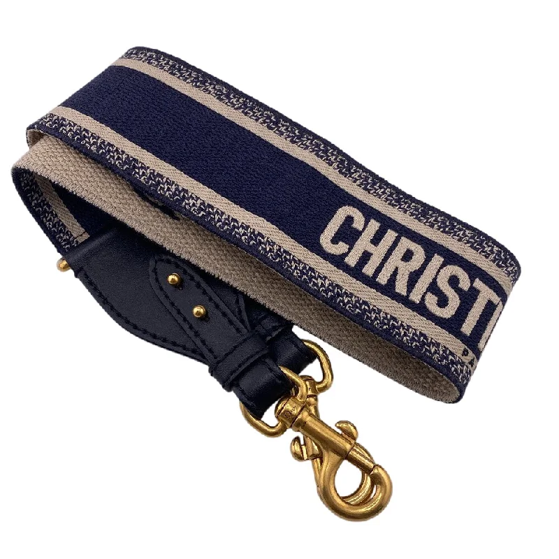 Christian Dior Shoulder strap canvas Navy Embroidery