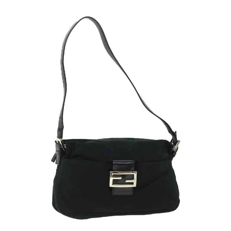 FENDI Mamma Baguette Shoulder Bag Nylon Black 2321 26566 009  ep1885