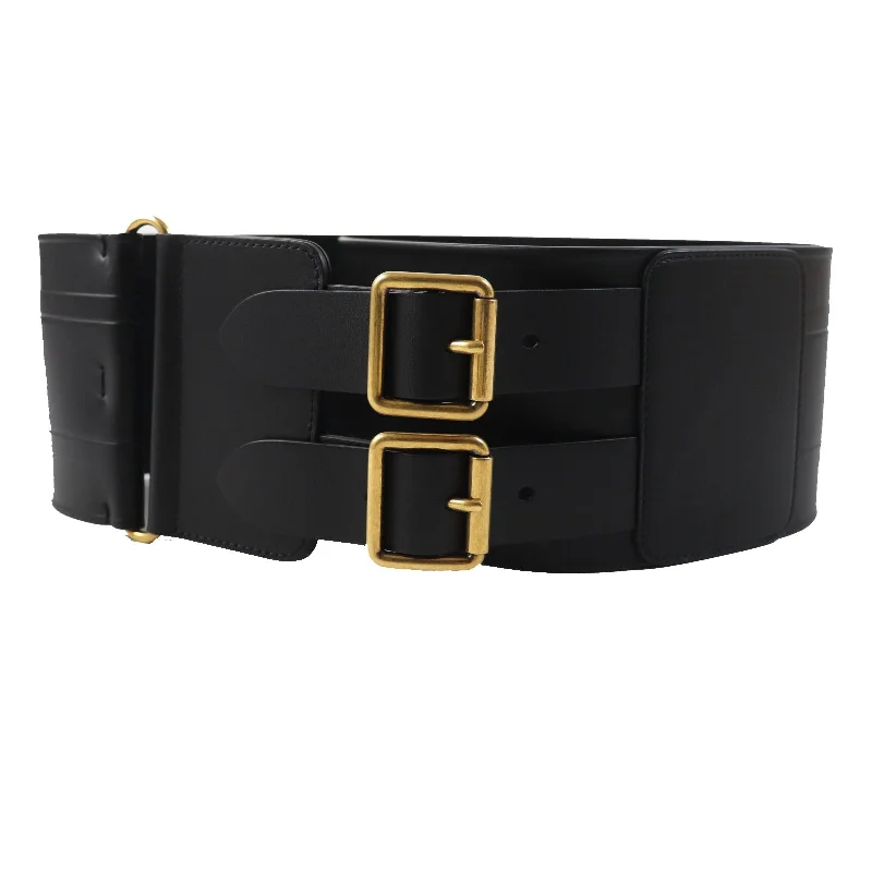 Christian Dior belt B0098CMIV leather black D-WAIST Maxi