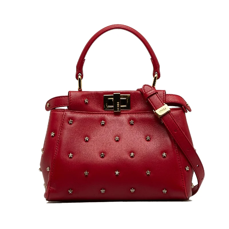 Fendi XS Studded Crystal Stars Peekaboo Iconic Satchel (SHG-qwNGea)