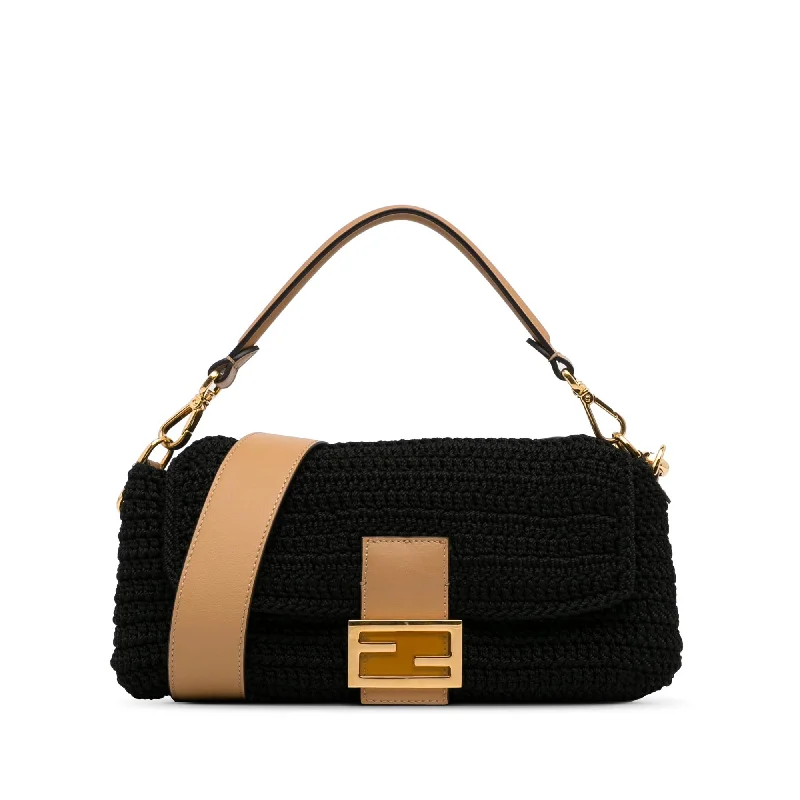 Fendi Crochet Raffia Baguette Satchel (SHG-depVYd)