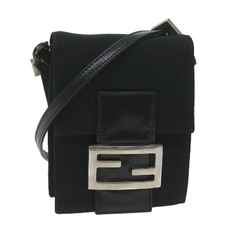 FENDI Mamma Shoulder Bag Nylon Black  62178