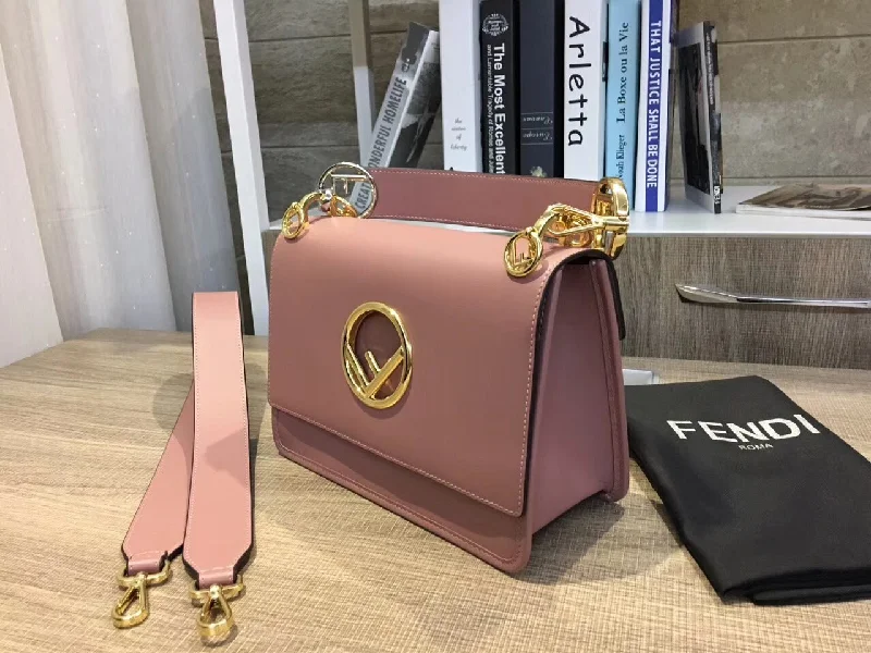 Fendi Kan I F Shoulder Bag In Pink Calfskin