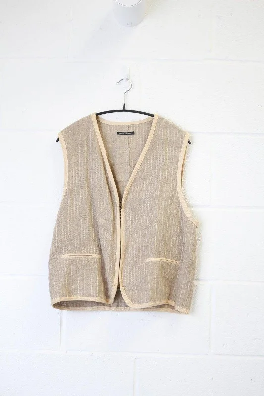 (M) Emporio Armani SS1992 Boxy Linen Textured Vest