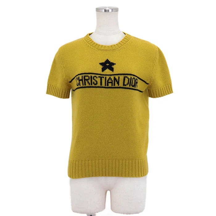 Christian Dior knit Cashmere 100% yellow shirt 344S98AM003 36