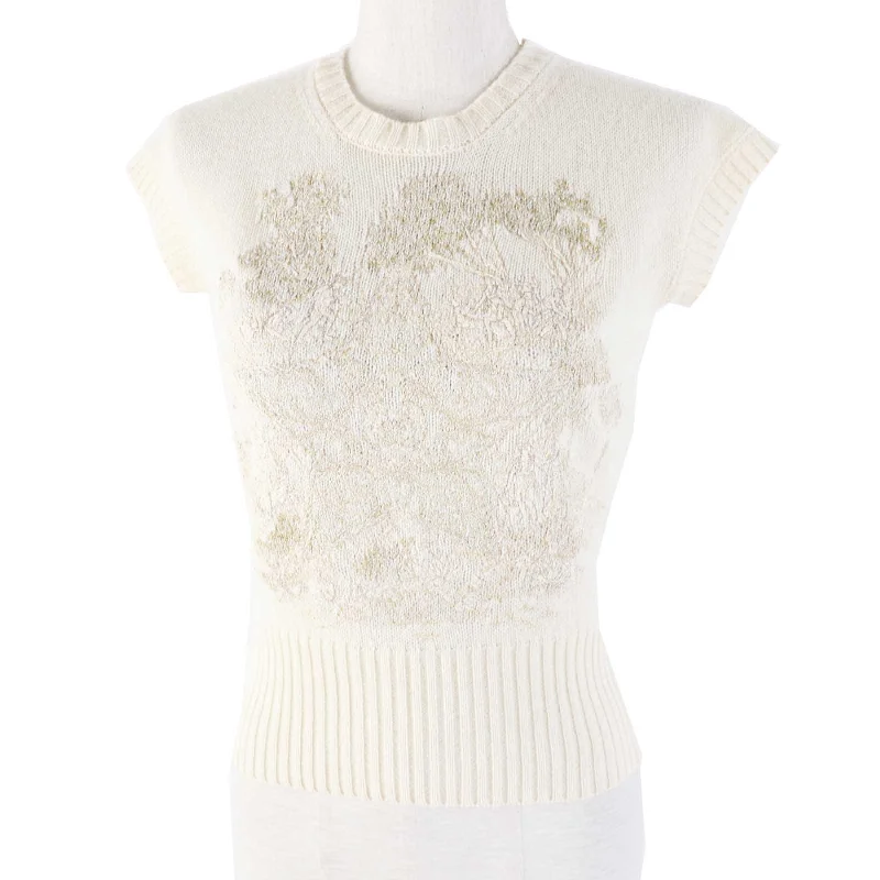 Christian Dior knit 214S12AM001 cashmere Ivory Gold 38