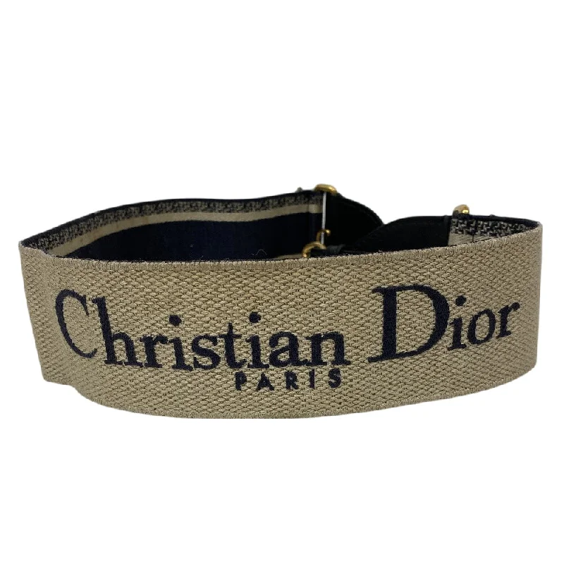 Christian Dior Shoulder strap Canvas, Leather black Embroidery