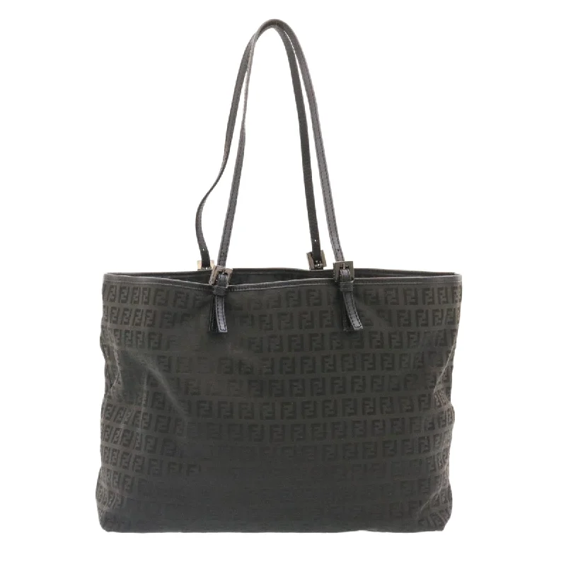 FENDI Zucchino Canvas Tote Bag Black  ar6460