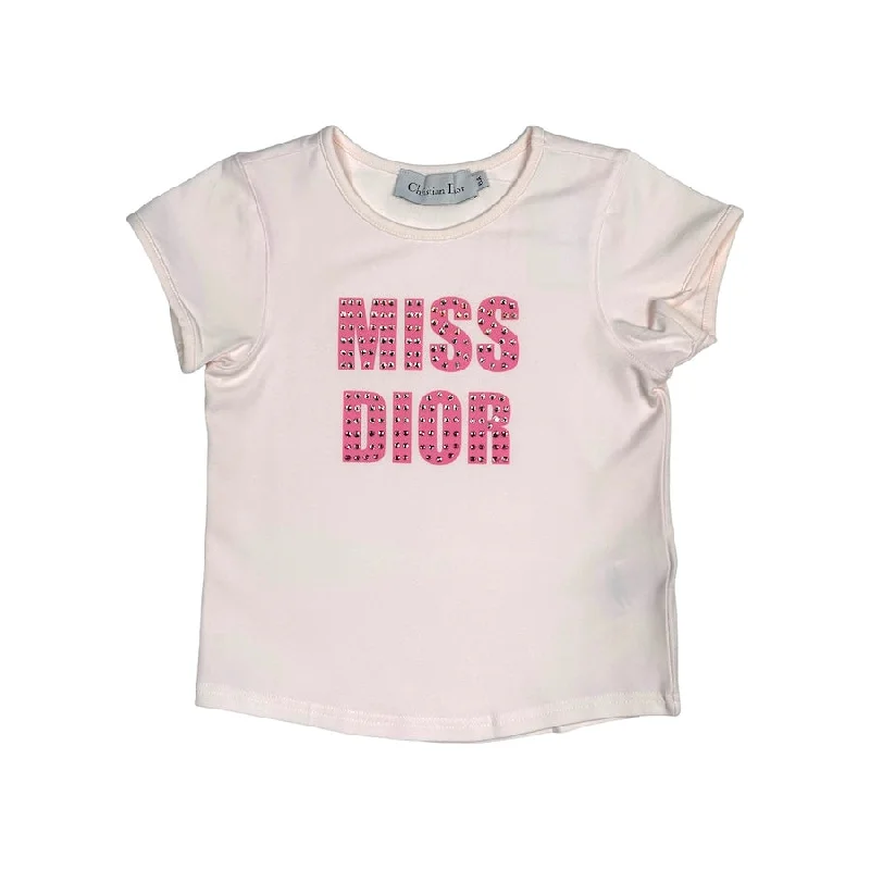 (KIDS) DIOR RHINESTONE 'MISS DIOR' TEE -  PINK (6A)