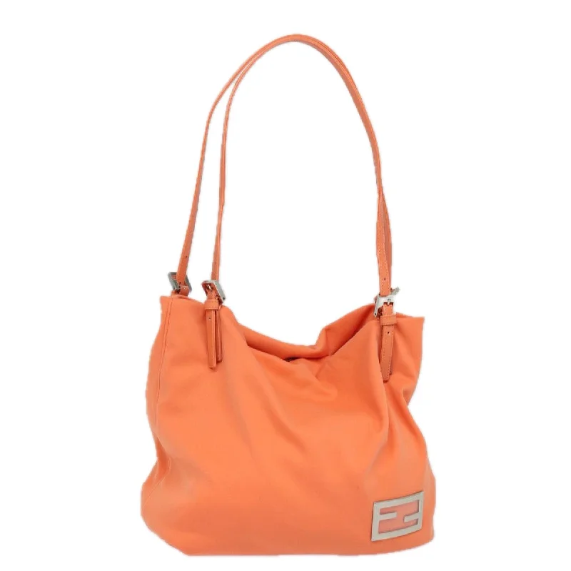 FENDI Mamma Baguette Shoulder Bag Nylon Orange  81641