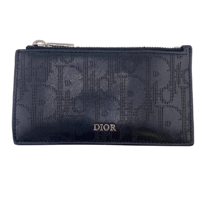 Dior Coin case leather black Oblique