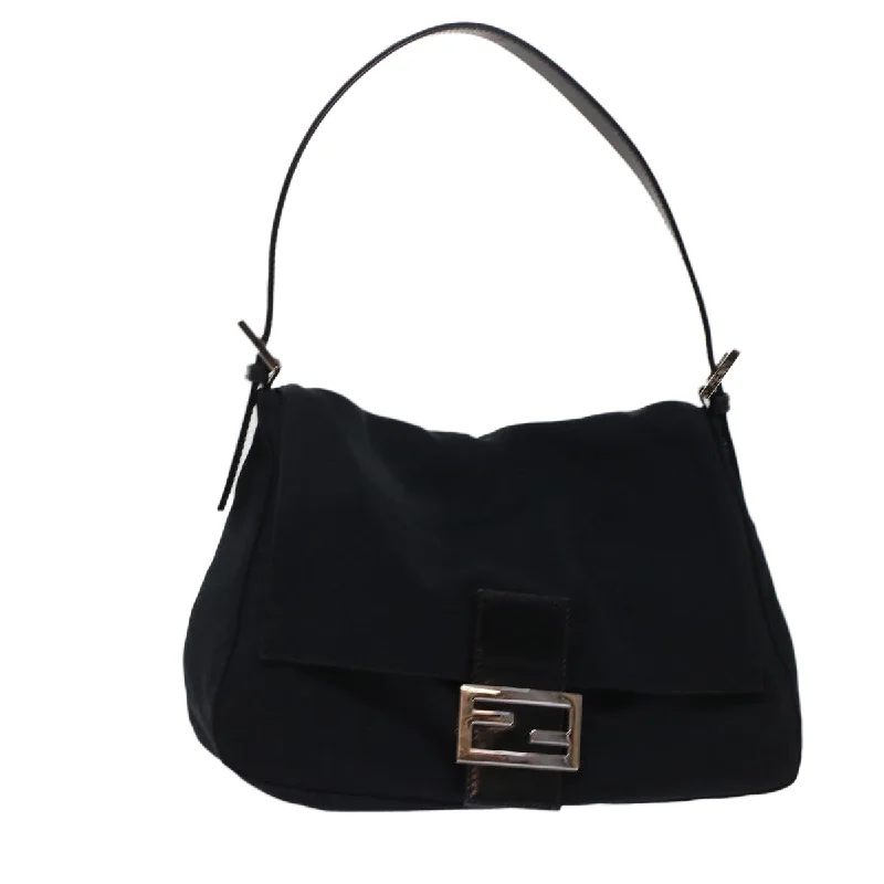 FENDI Mamma Baguette Shoulder Bag Nylon Black  ep1157