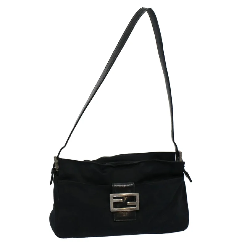 FENDI Mamma Baguette Shoulder Bag Nylon Black 2321 26566 099  ep2388