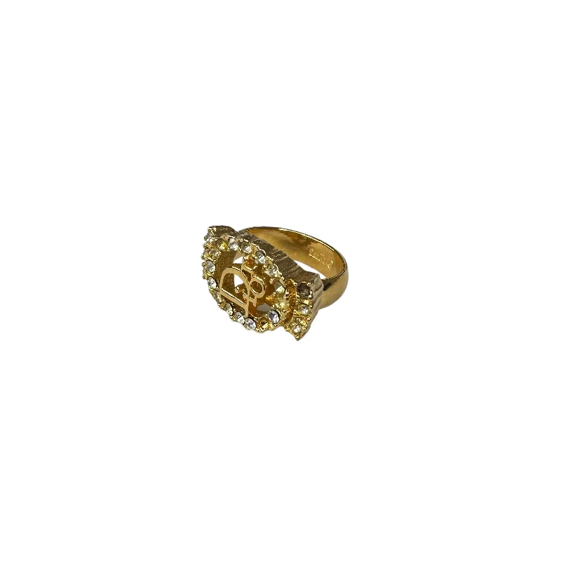 DIOR OVAL GOLD RHINESTONE RING