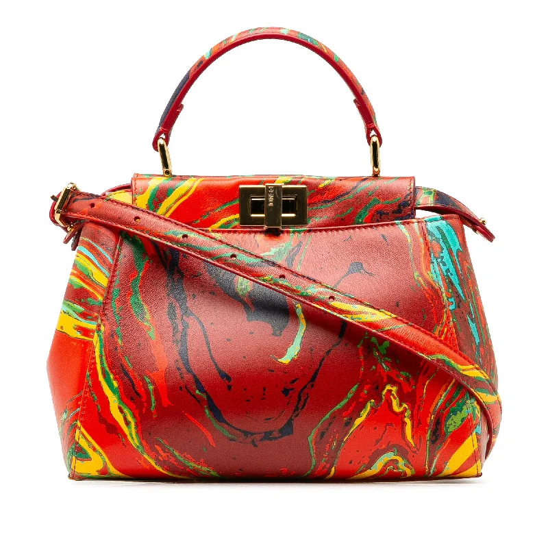 Fendi Mini Marbled Peekaboo Satchel (SHG-ihUXSW)