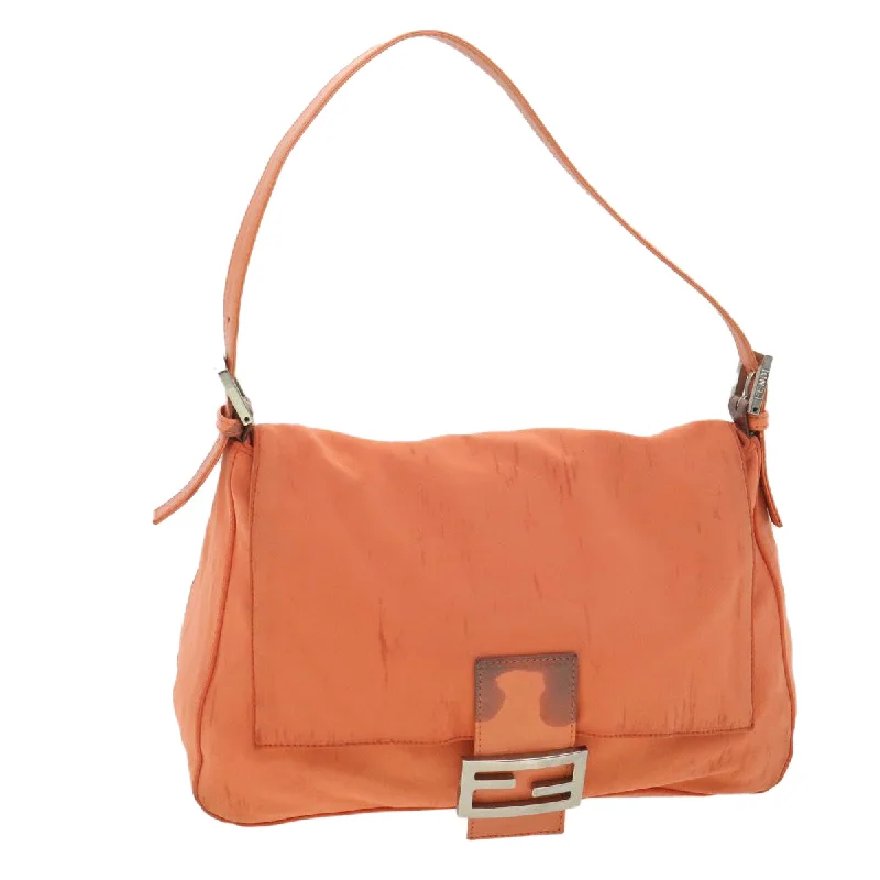 FENDI Mamma Baguette Shoulder Bag Nylon Orange  38480