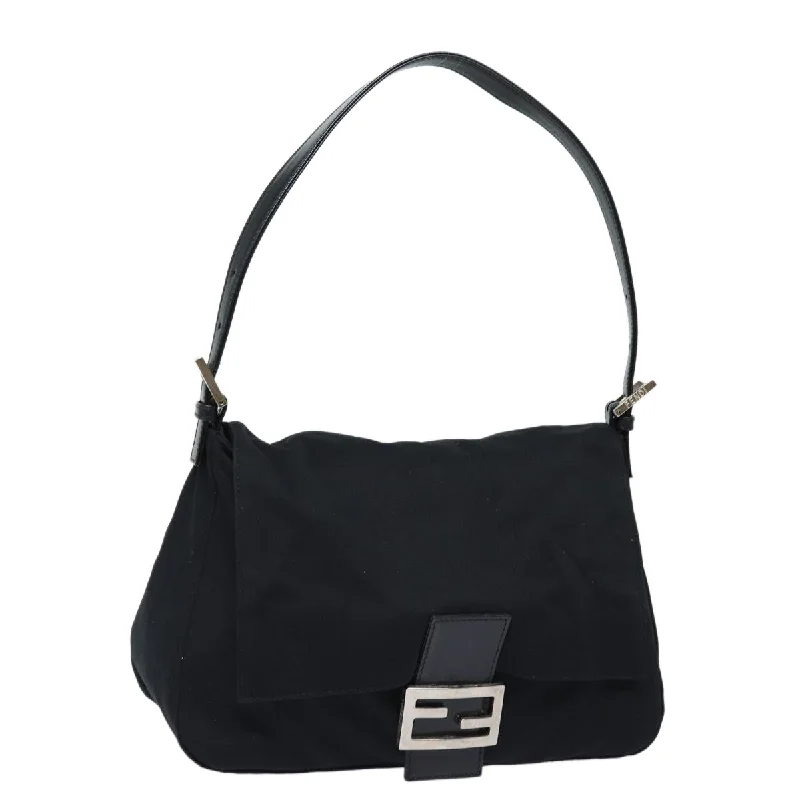 FENDI Mamma Baguette Shoulder Bag Nylon Black  ep4965