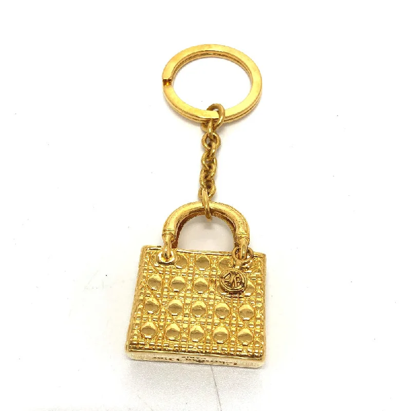 Christian Dior key ring metal gold Accessory Lady Dior Women Used Authentic