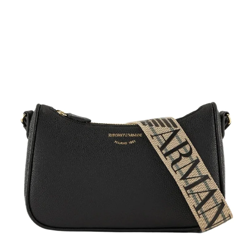 Emporio Armani Print Logo Black Baguette Bag