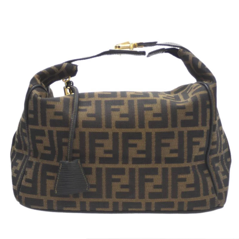 FENDI Vanity Bag Handbag Zucca Pattern Brown