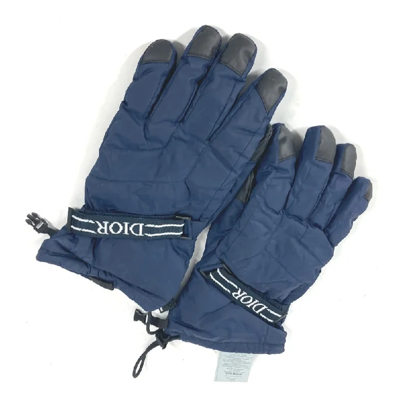 Dior gloves 113C901A0459 polyamide Navy Snowboarding Skiing logo gloves