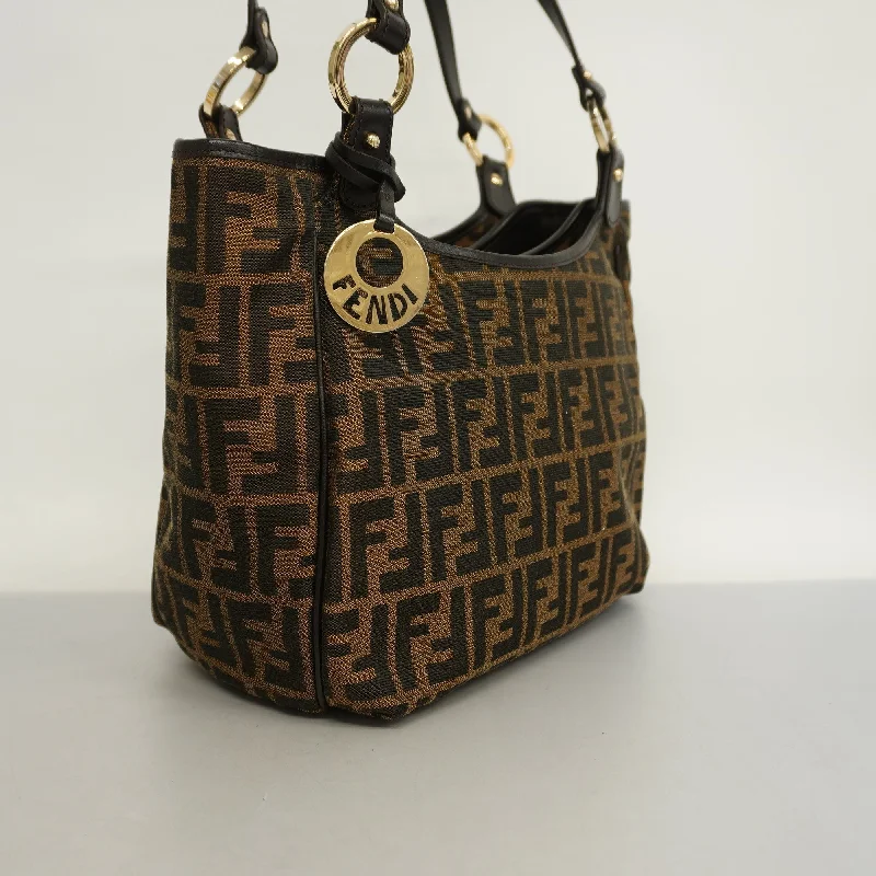 FENDI Zucca Tote Bag Women's Nylon Canvas Brown