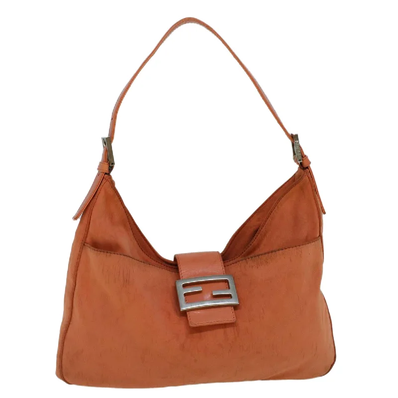 FENDI Mamma Baguette Shoulder Bag Nylon Orange  60423