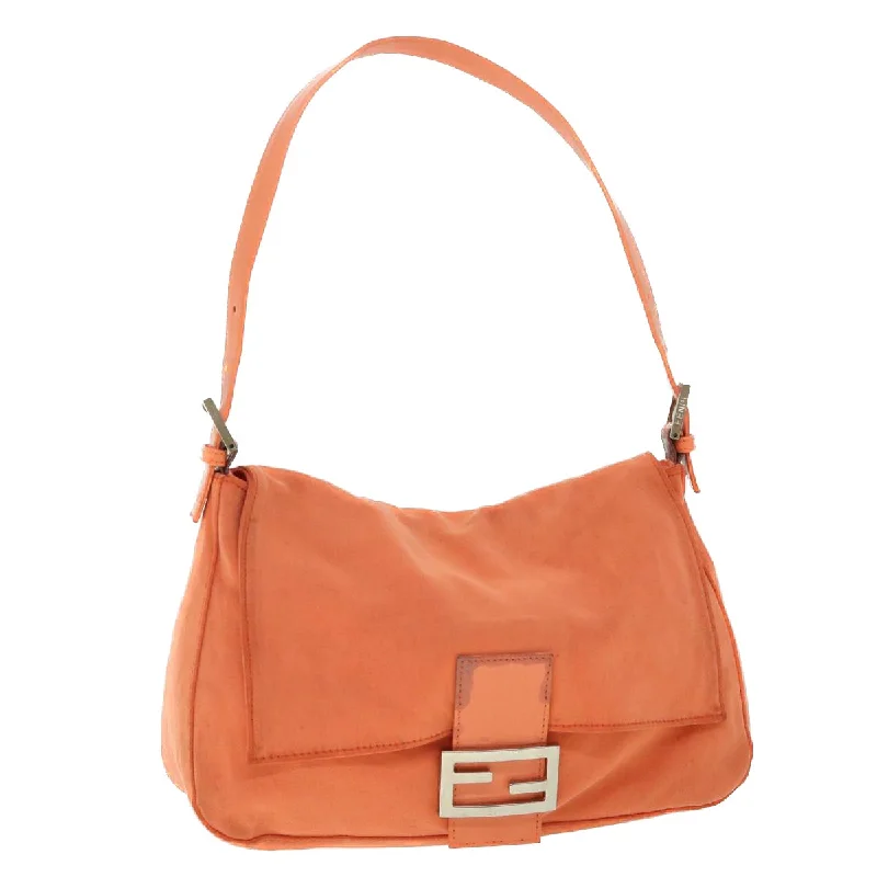 FENDI Mamma Baguette Shoulder Bag Nylon Orange  53082