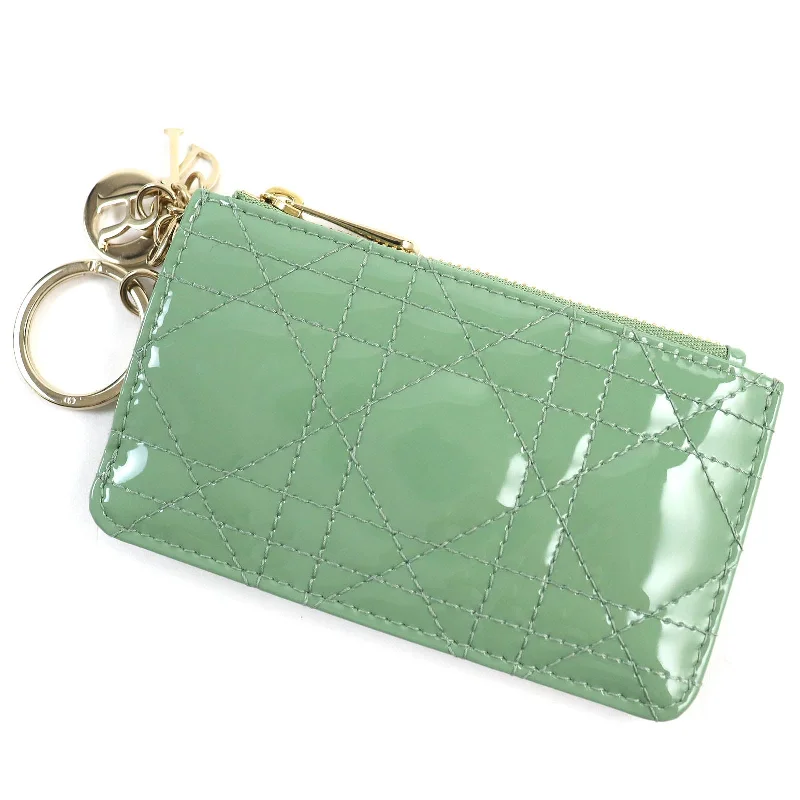 Christian Dior Coin case S0841OVRB Cannage (patent leather) Light green Lady Dior