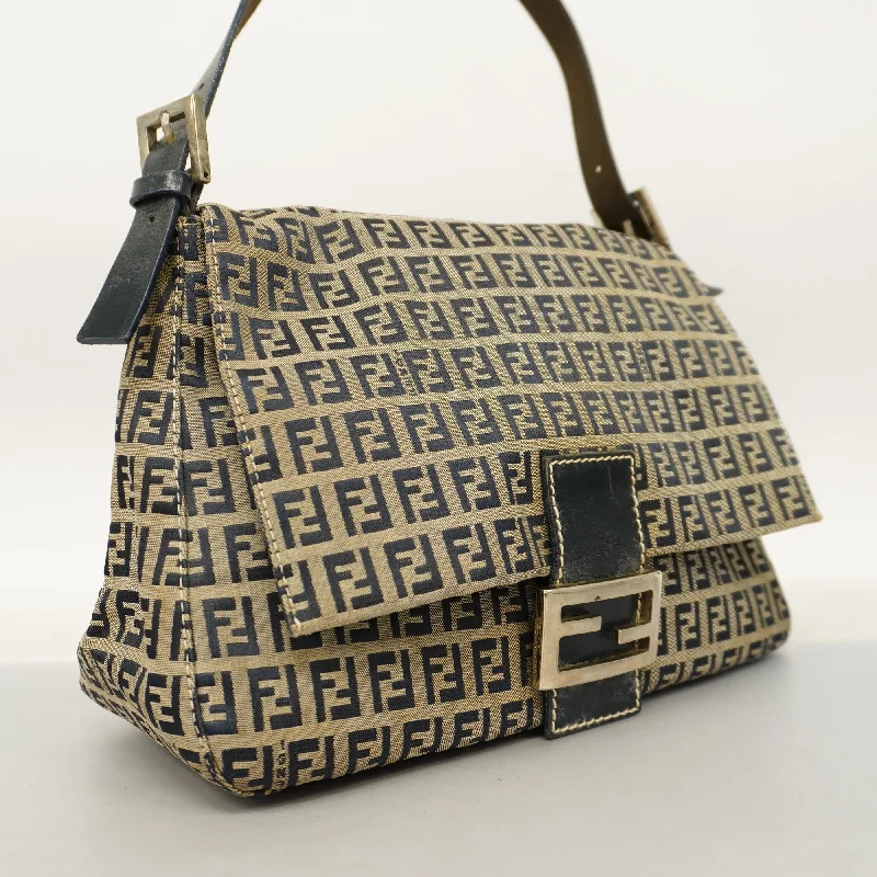 FENDI Zucchino Handbag Women's Nylon Handbag Navy