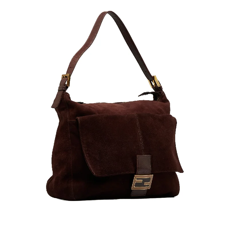 FENDI FF Suede Shoulder Bag